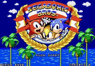 Ecran titre de SEGASonic Bros.